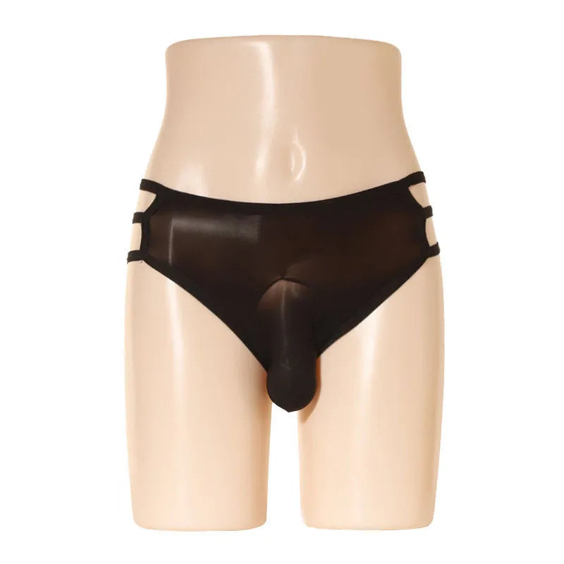 Men's transparent elephant nose shorts in nylon with mid waist free size fit