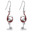 Halloween skull wine glass creative earrings with geometric shape and electroplated zinc alloy construction