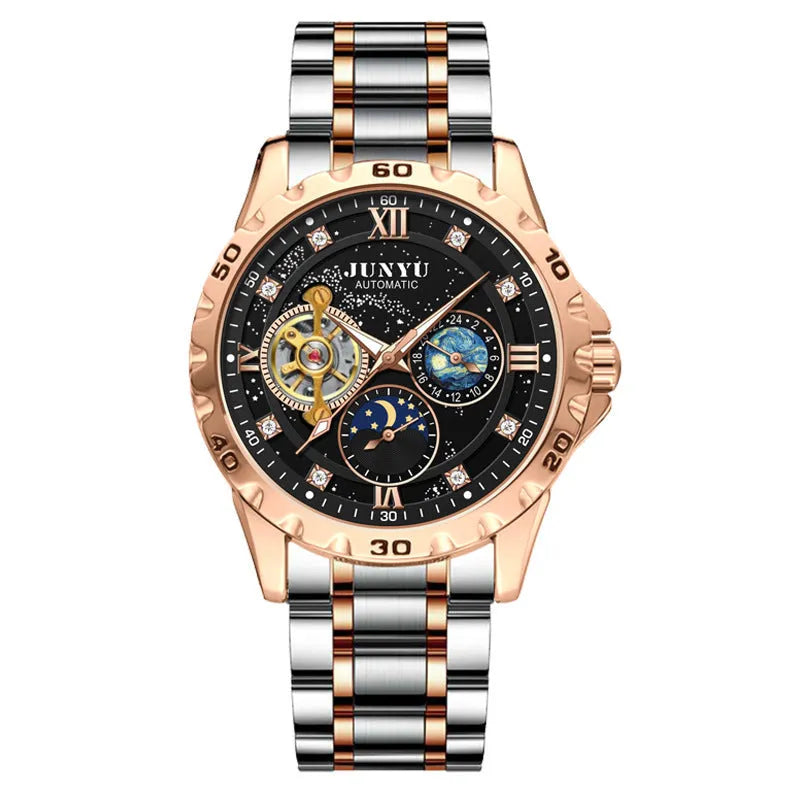 Automatic mechanical watch with luminous hands and waterproof case in four colour variations