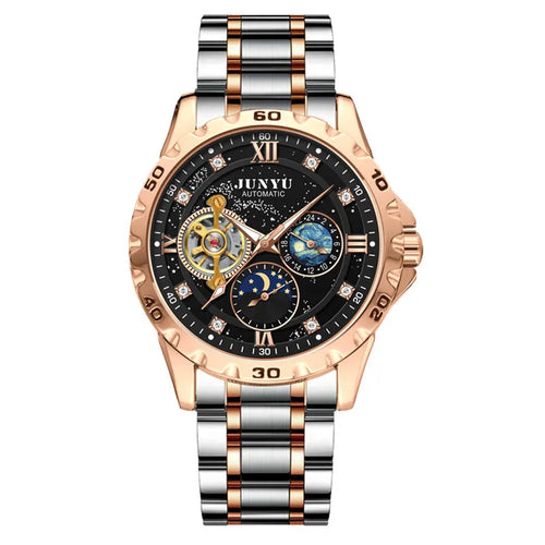 Automatic mechanical watch with luminous hands and waterproof case in four colour variations