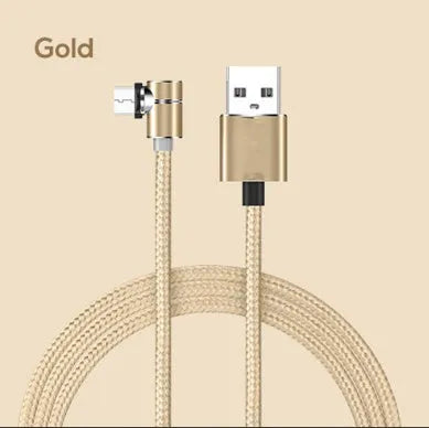 Black magnetic charging cable with aluminium alloy connectors and Micro USB, Type C, and Apple compatible magnetic tips.