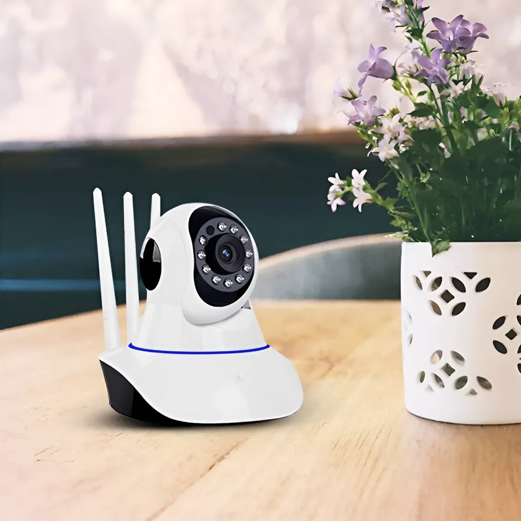 White wireless dome security camera with 2 million pixel sensor and 3.6mm lens