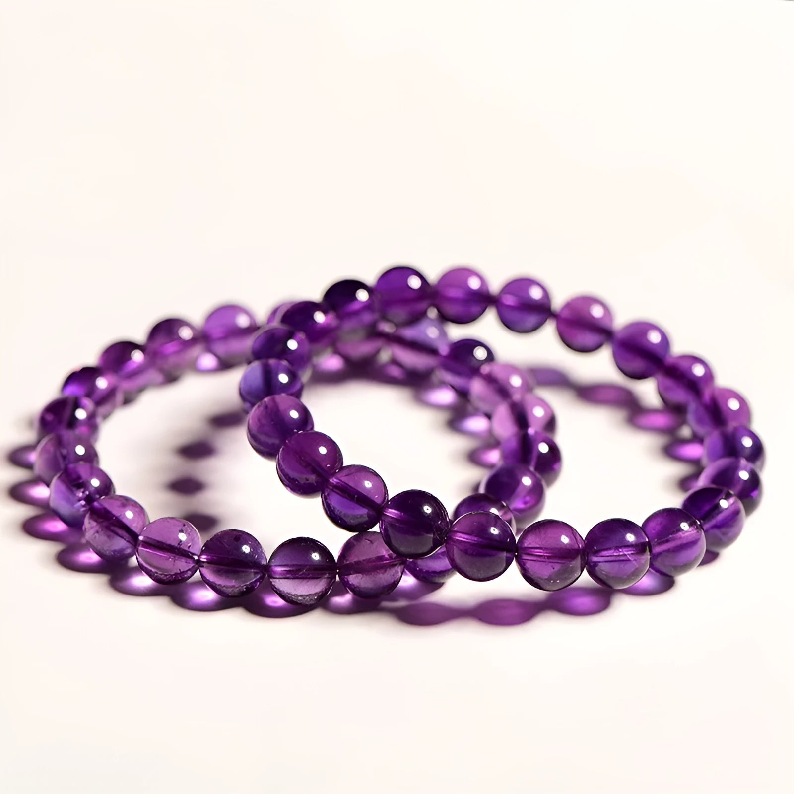 Natural amethyst scattered beads Uruguay bracelet with polished crystals in various sizes