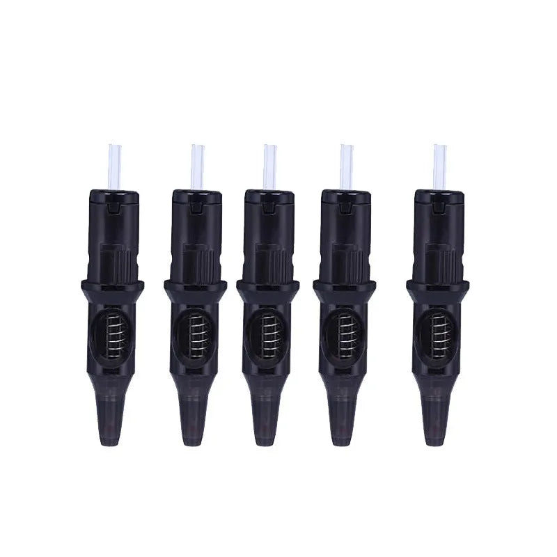 Tattoo integrated needle drawing tool with ballpoint pen mechanism in multiple colour options