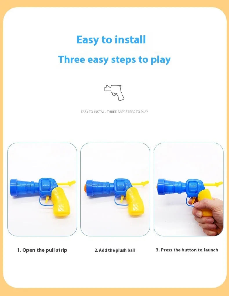 30cm pet toy launcher with soft plush balls for cats and dogs