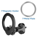 Black magnetic suction car air outlet phone holder with O-ring bracket