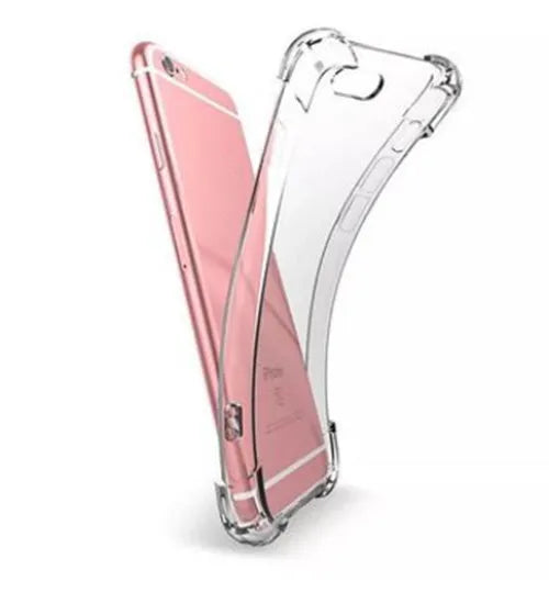 Transparent TPU back cover case for iPhone models on a table
