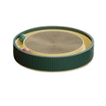 Large circular cat scratching board with bell toys and replaceable cardboard core
