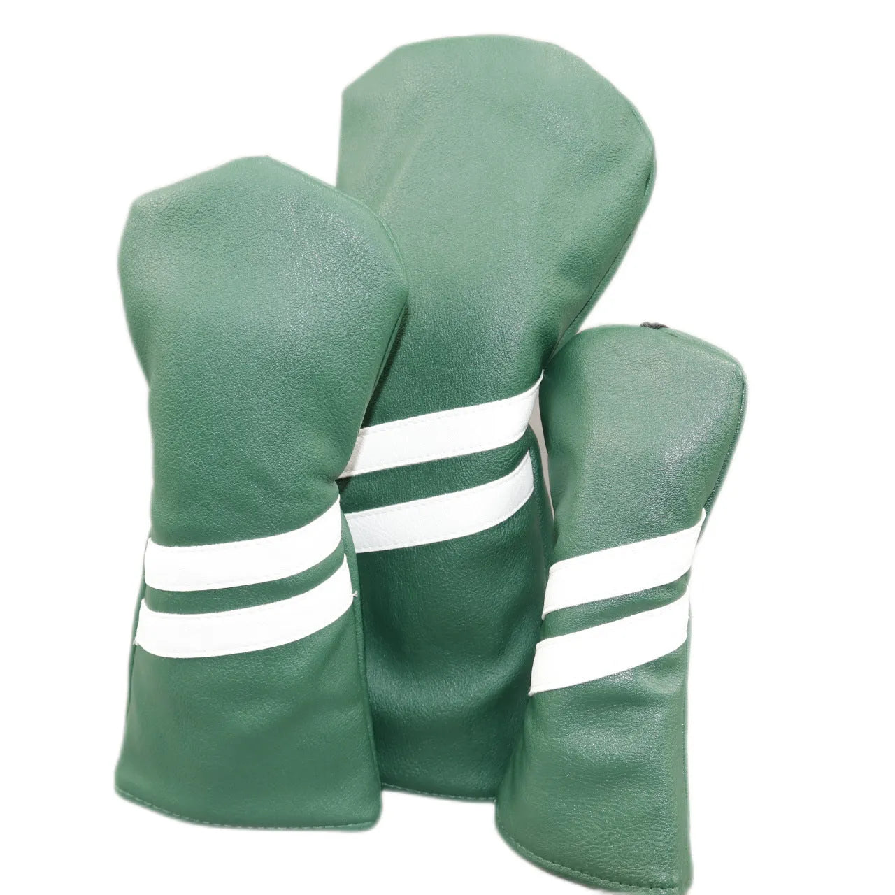 Golf club head cover with two oblique stripes, shown in multiple colours.