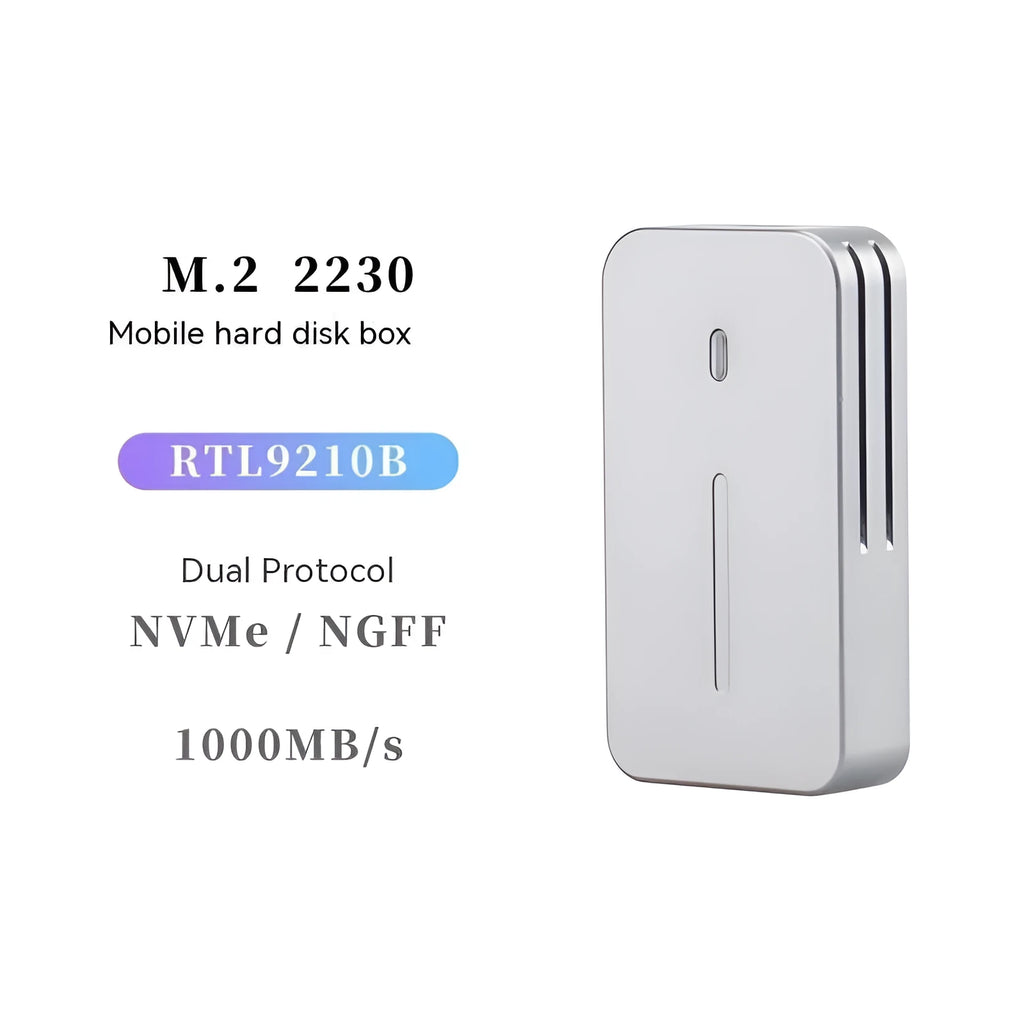 Aluminum alloy 10Gbps SSD enclosure with dual-protocol support for NVMe and NGFF drives