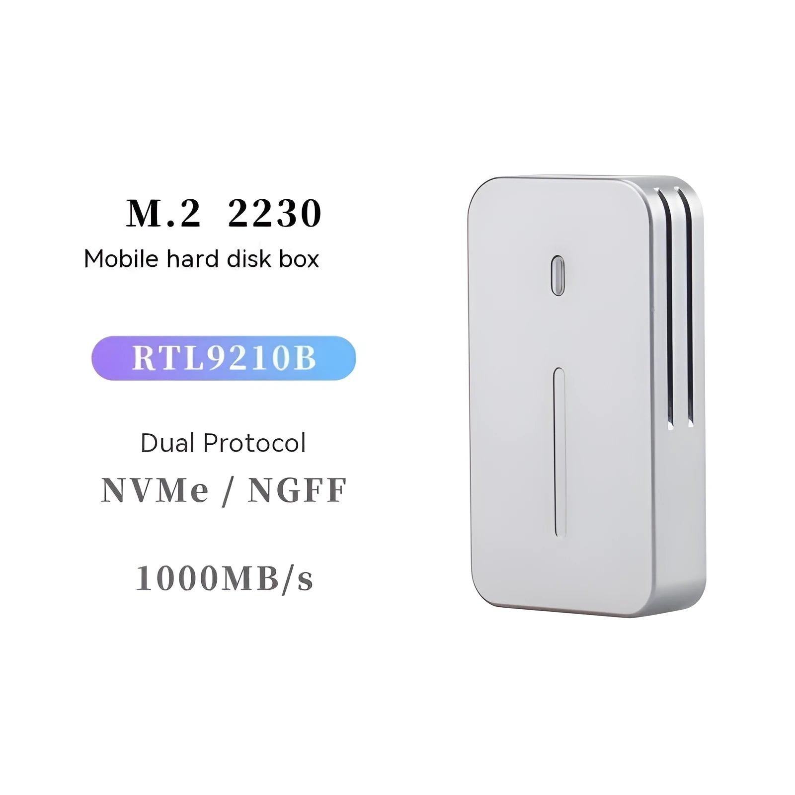 Aluminum alloy 10Gbps SSD enclosure with dual-protocol support for NVMe and NGFF drives