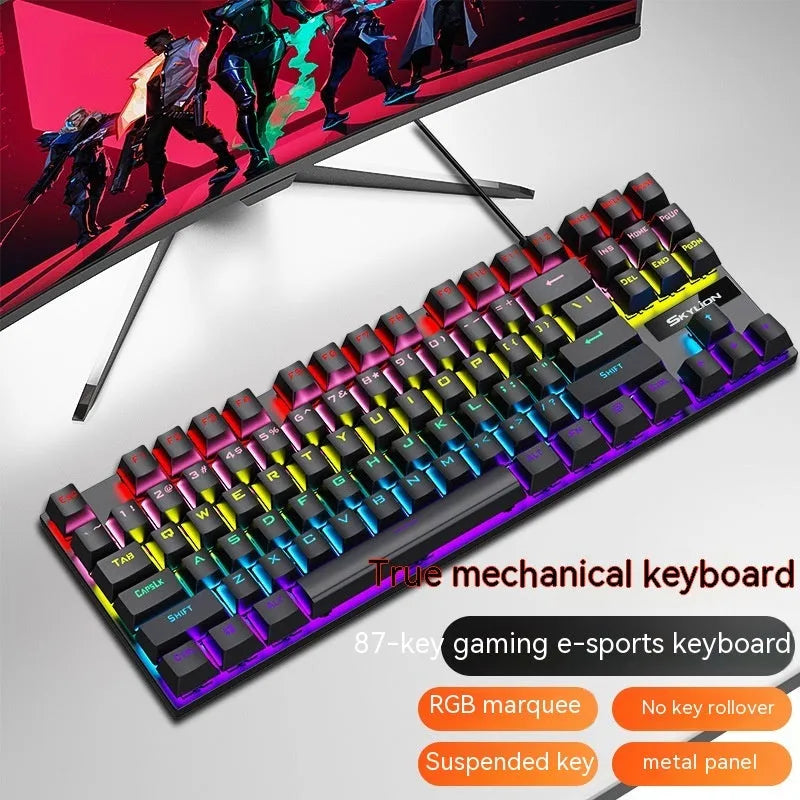 K87 mechanical keyboard with metal case and choice of green or red mechanical switches
