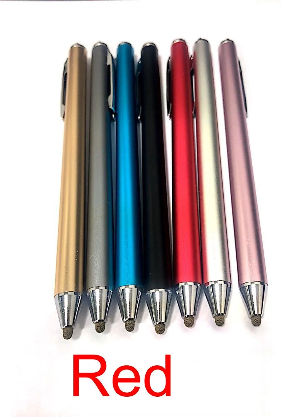 Fine-tipped metal stylus for smartphone and tablet touchscreens in multiple colours