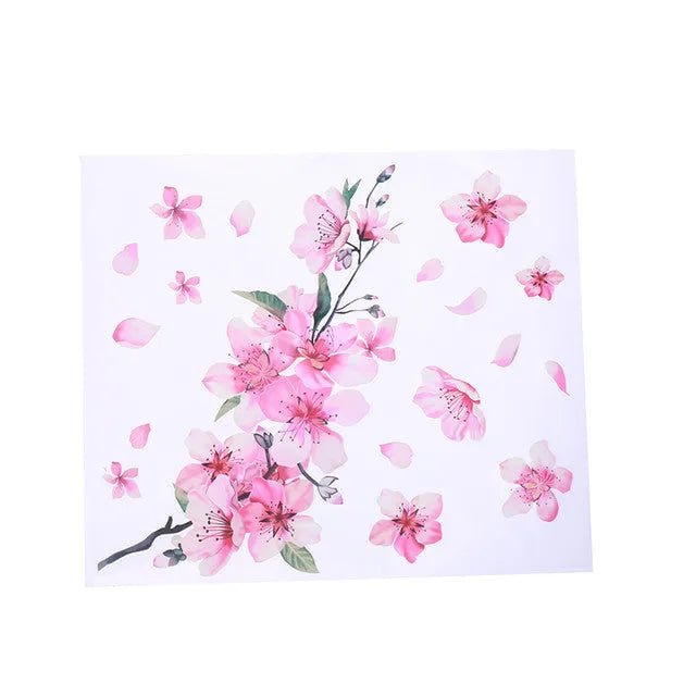 Cherry blossom flower pattern car sticker on vehicle window in two size options