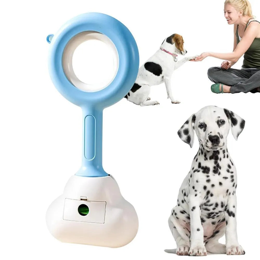 Cloud-shaped dog pooper scooper in white blue colour with comfortable grip handle
