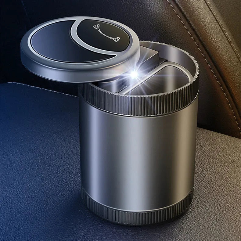 Automatic sensing ashtray in vehicle mounting position with USB connectivity port