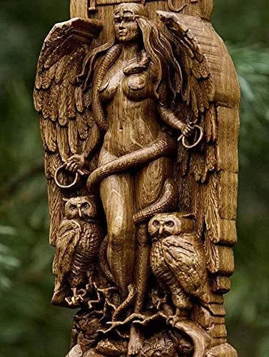Detailed resin statue of a Greek Goddess, 22 cm tall, on a neutral background.