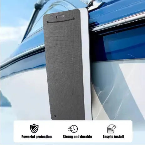 Blue EVA marine bumper fender for boat hull and dock protection.
