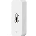 White WiFi and Zigbee smart temperature and humidity sensor on a table