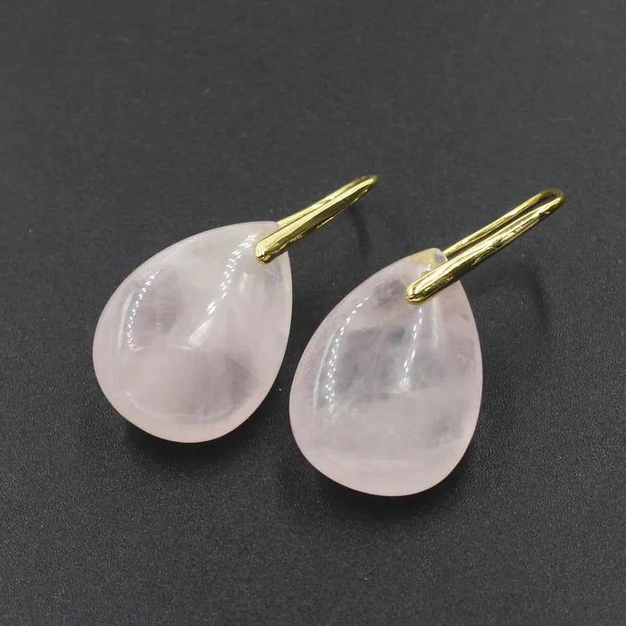 Geometric water drop crystal earrings with electroplated finish in multiple gemstone colours