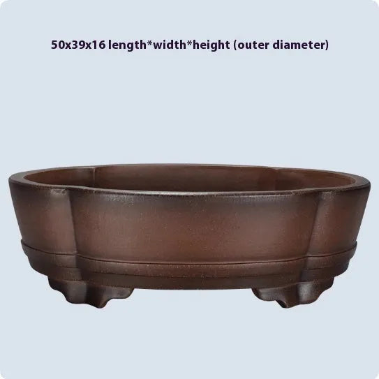 Purple clay classical flower pot with old pile styling for indoor plants and bonsai trees