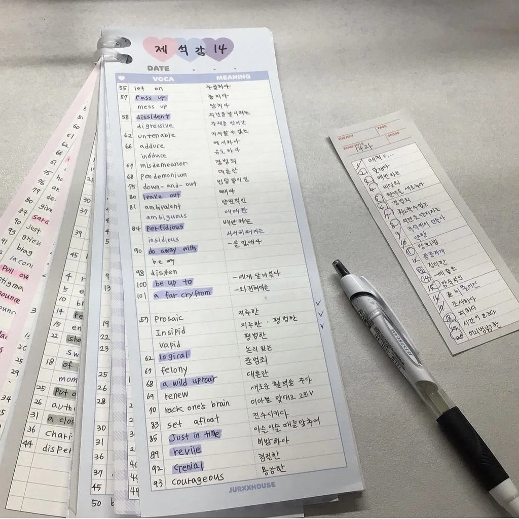 B5 half-size vertical notepad with 30 sheets and double-sided printing for English vocabulary learning