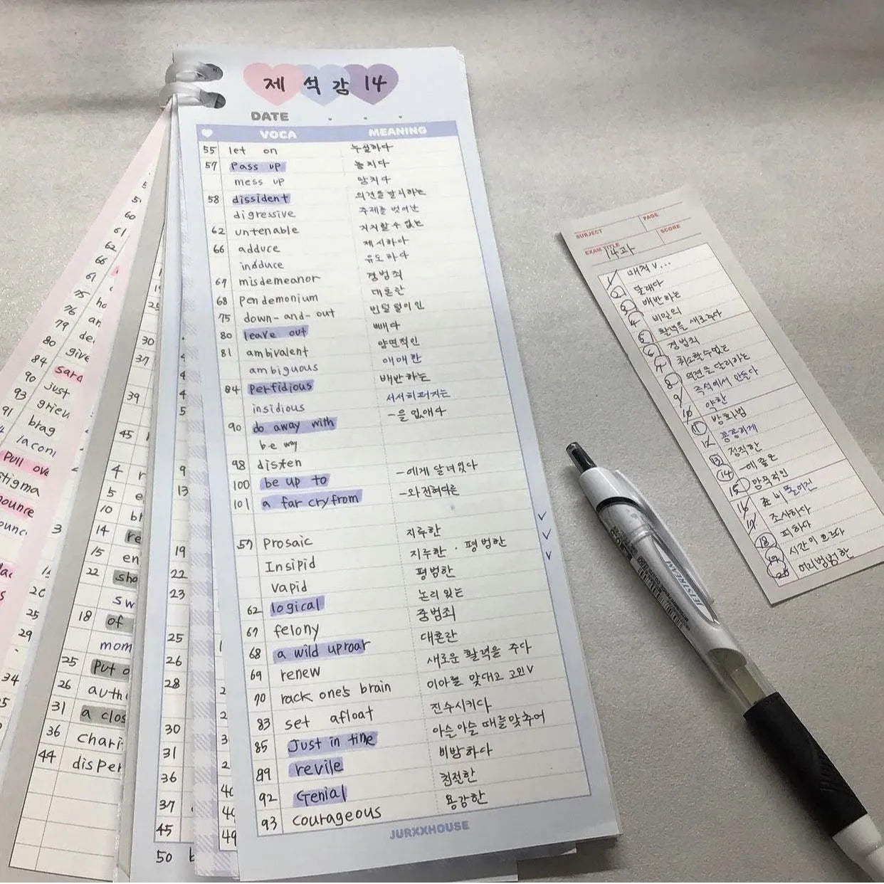 B5 half-size vertical notepad with 30 sheets and double-sided printing for English vocabulary learning