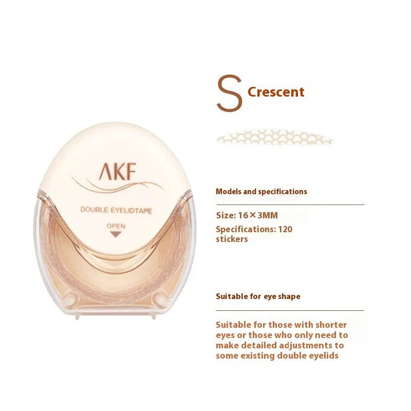 Roll of invisible natural lace double eyelid stickers in choice of Crescent S, M, or Olive M shapes.