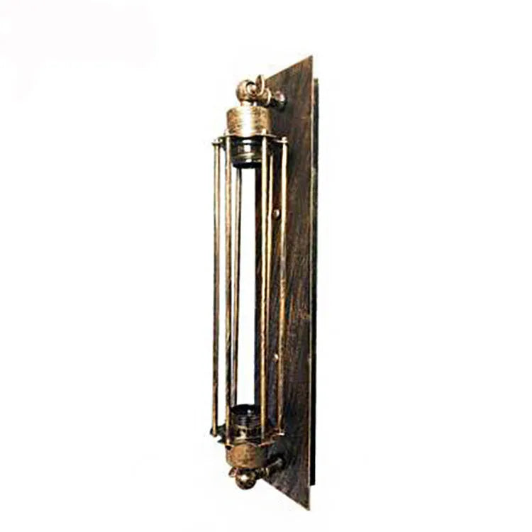 Industrial retro flute wall lamp with iron shade in four colour finishes