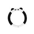 Winter plush steering wheel cover with cartoon animal embroidery, 38cm diameter