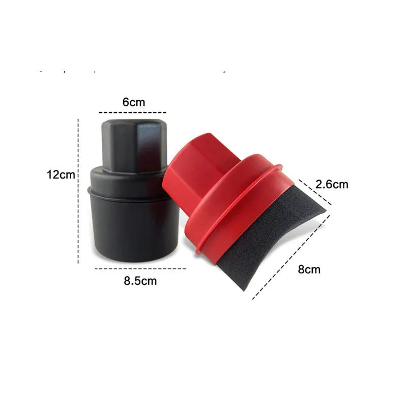 High-density car tire polishing sponge brush with lid in black or red for waxing