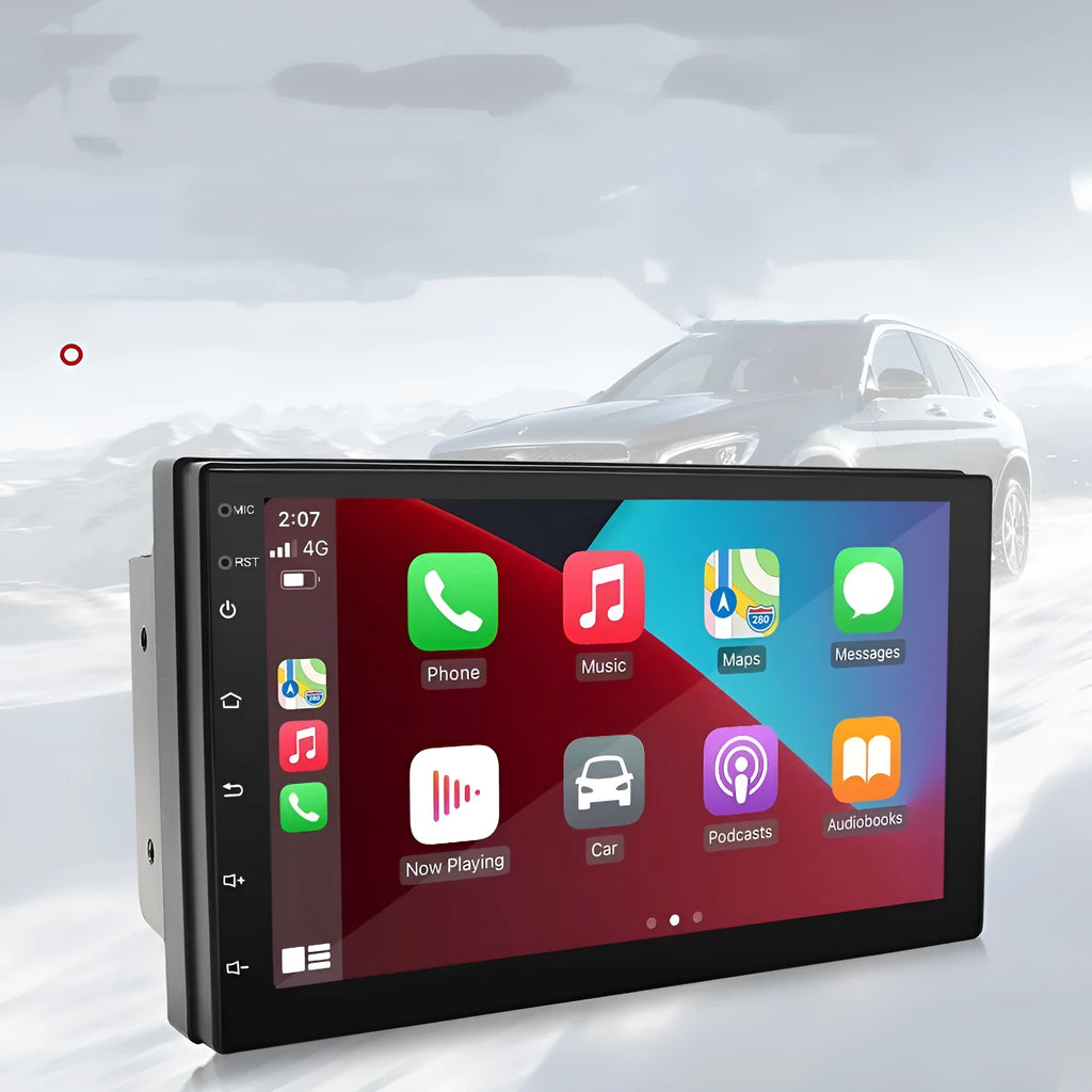 Black universal car GPS navigation MP5 player with 7-inch touchscreen display