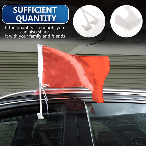 White PP plastic car window flag bracket set with ten poles for vehicle mounting
