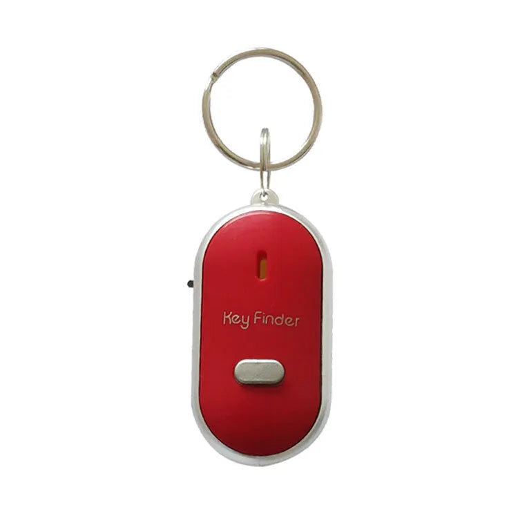 Oval-shaped voice control key finder anti-lost device in red, blue, white, black, and orange colours.