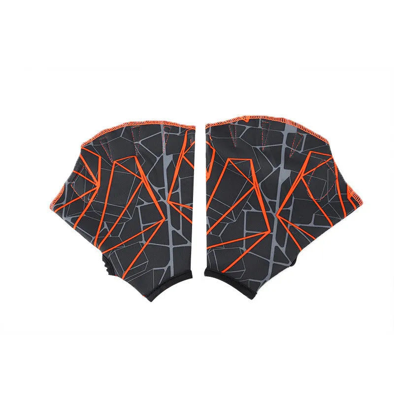Duck feet webbed swimming gloves in nylon material for outdoor water training