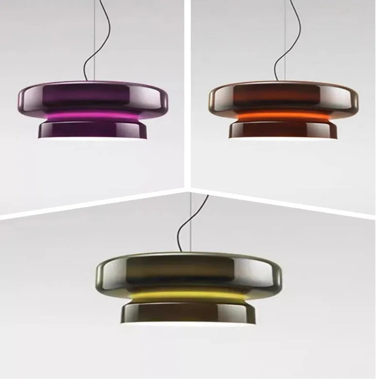 Modern glass chandelier with four colour lighting options