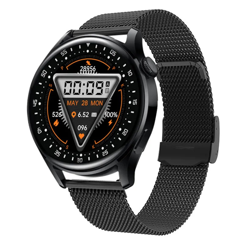 Smart watch ring with 1.32 inch touchscreen display and silicone wristband in multiple colour options