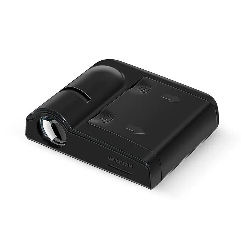 Car decorative projection radium lamp in black or beige with ABS plastic shell measuring 6.5cm by 6.3cm