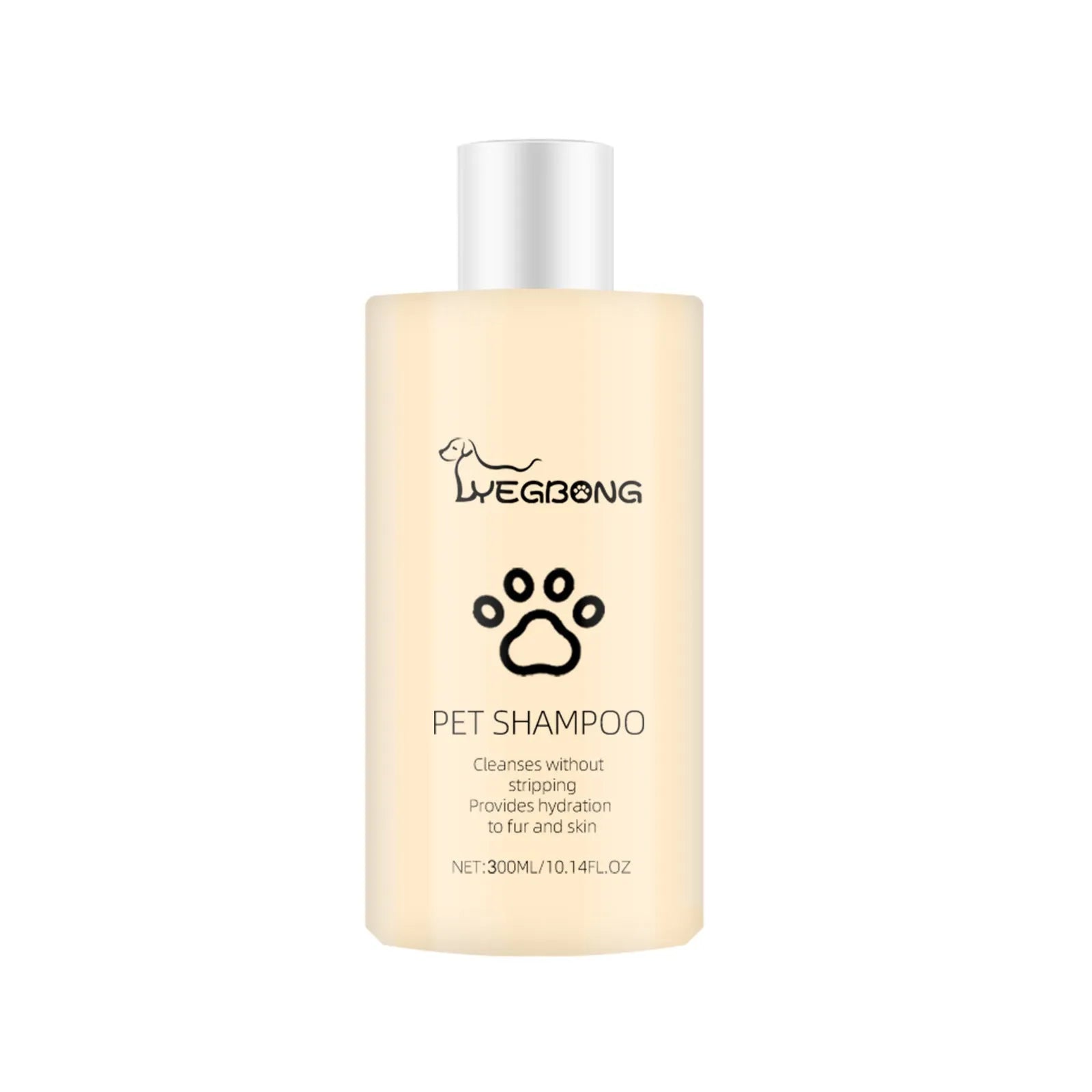Pet shampoo bottle for dogs available in 100ml or 300ml sizes with mild formulation