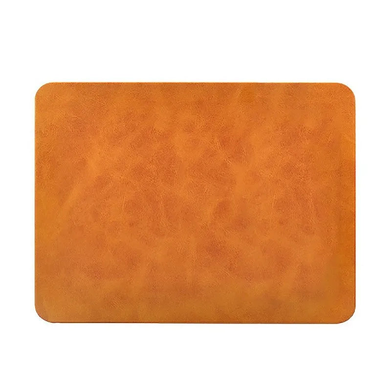 Brown leather wireless charging mouse pad with Micro USB port