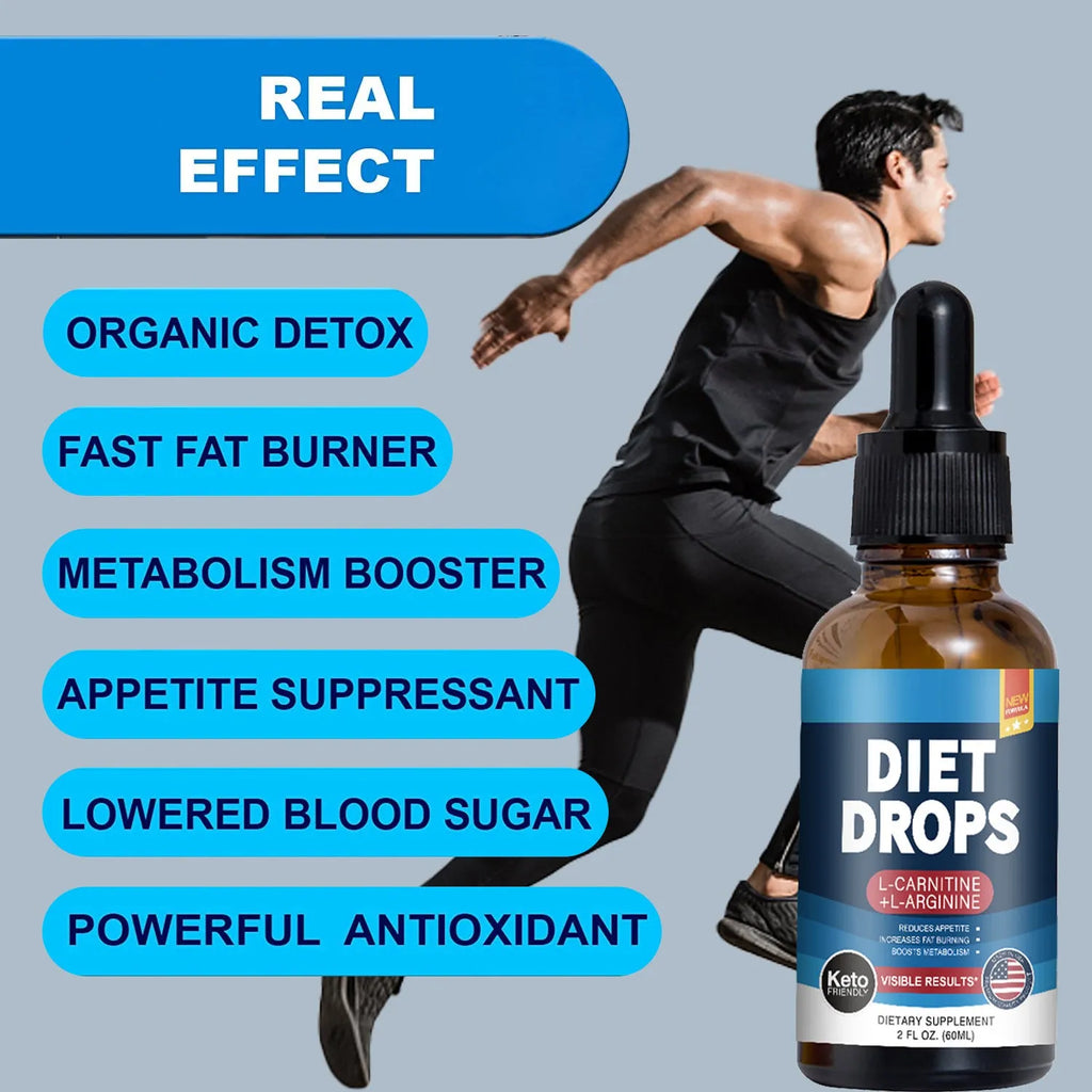 60ml bottle of ketone drops liquid dietary supplement with dropper