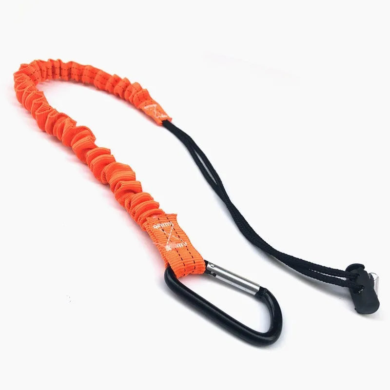 Orange fishing rod safety rope measuring 90cm with 10kg load capacity for fall protection