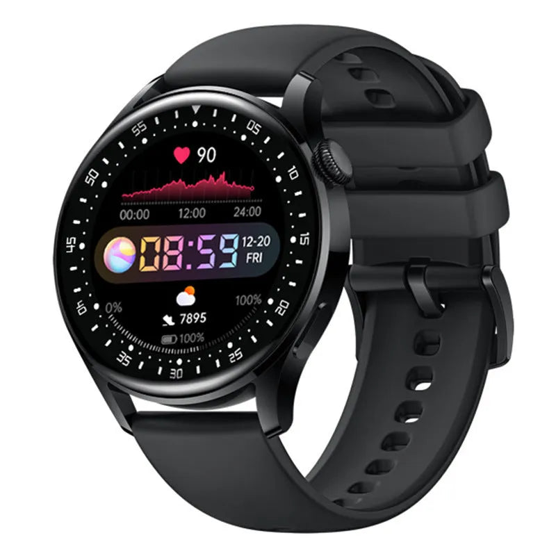 Smart watch ring with 1.32 inch touchscreen display and silicone wristband in multiple colour options