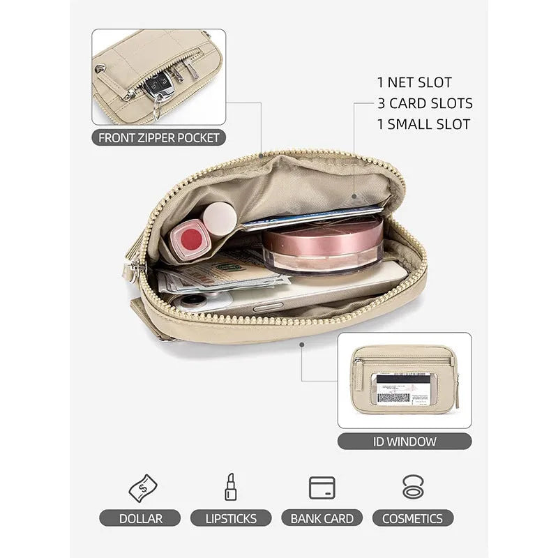 Waterproof quilted nylon handbag with transparent deck section in solid colour with urban simplicity styling