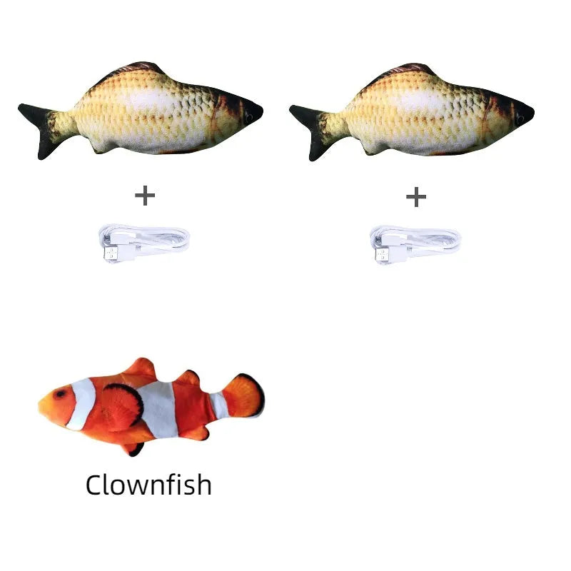 Electronic jumping fish simulation cat toy without catnip, 30cm multicolour PP material