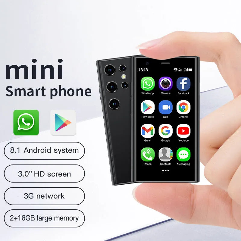 S23PRO & XS15 mini smartphone with 30cm screen in black, green or pink purple colours
