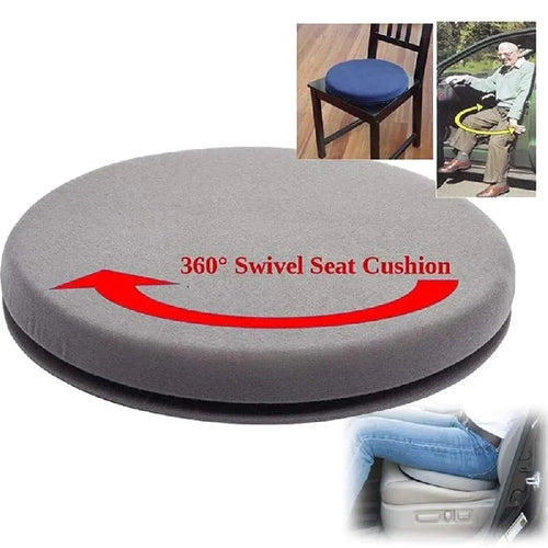 Car seat cushion with 360 rotation and non-slip base made of slow rebound sponge and plush cloth