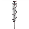 Cast iron bird-shaped glass hyetometer rain gauge for outdoor garden rainfall measurement