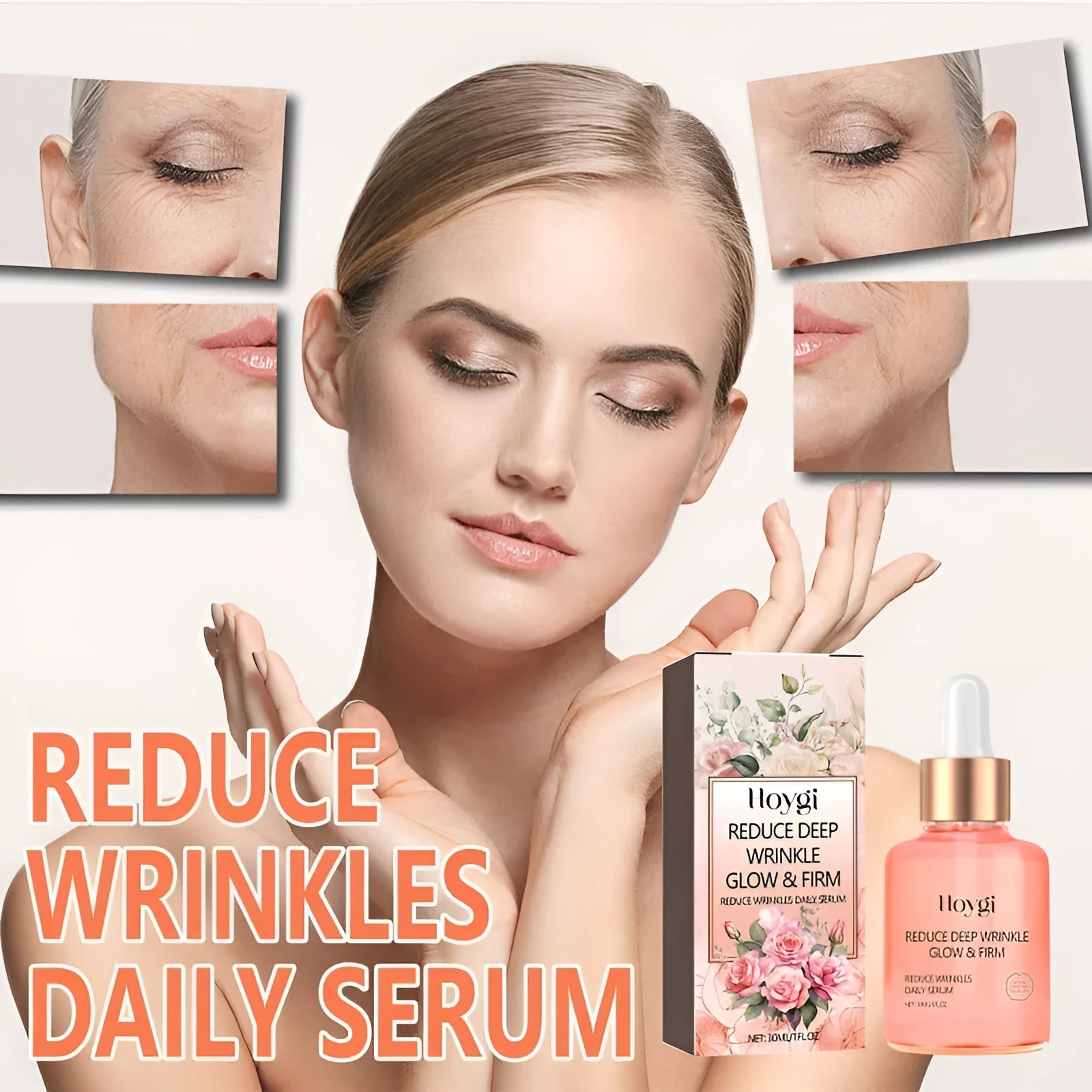 30ml rose essential oil bottle for smoothing wrinkles and brightening skin