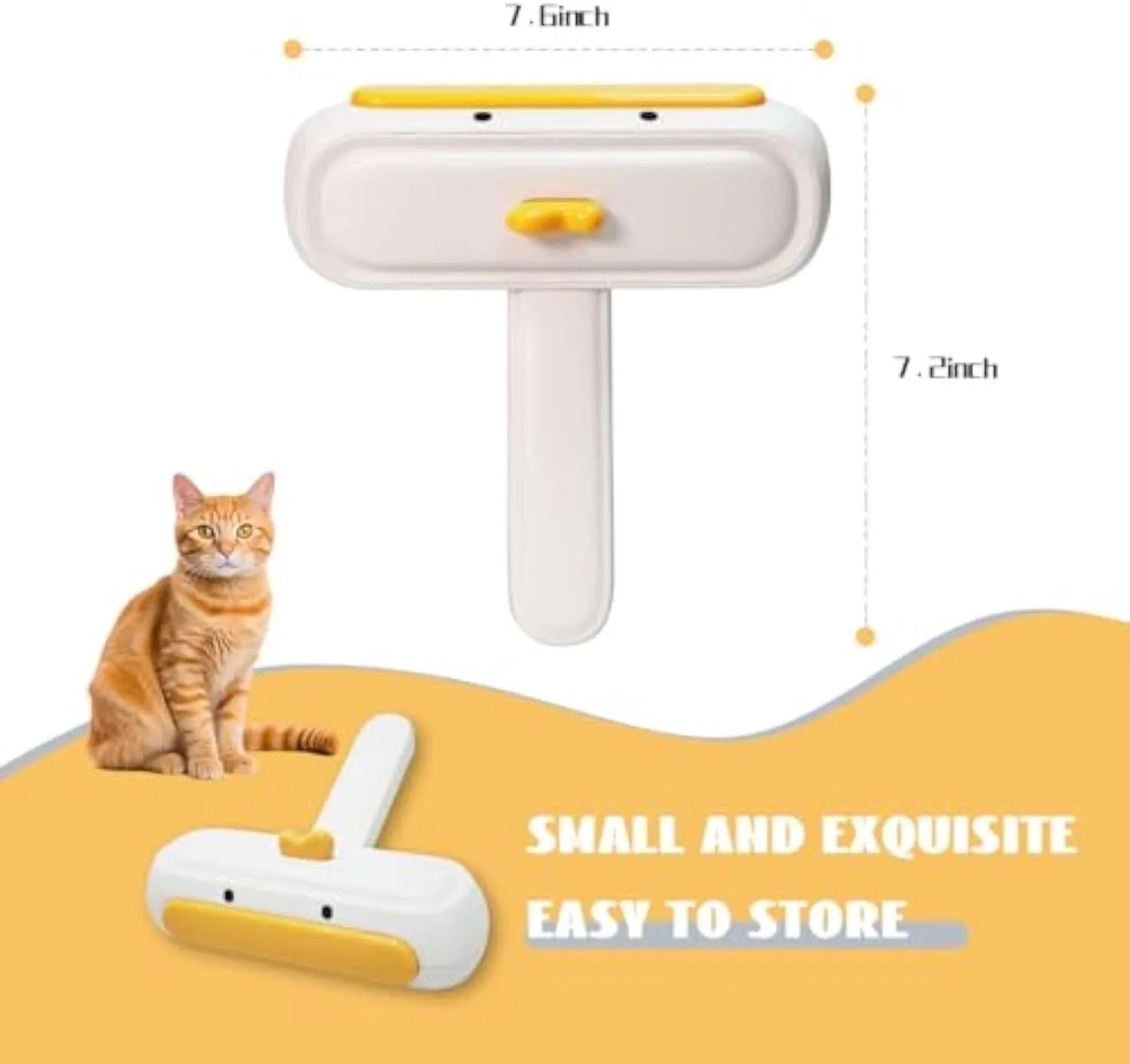 White portable pet hair remover tool with duck design featuring polyester bristles for furniture and car seat cleaning